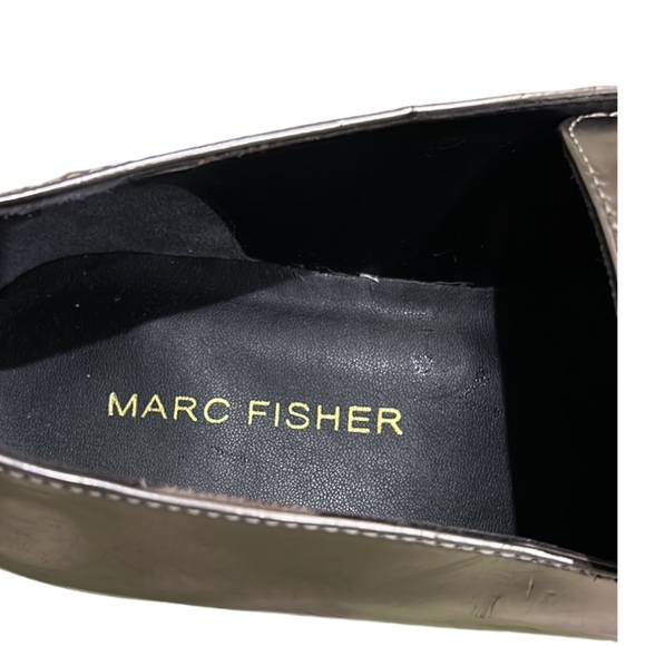 Marc Fisher Envy2 Metallic Silver Pewter Faux Leather Tassel Loafers - 7.5 - Picture 15 of 16